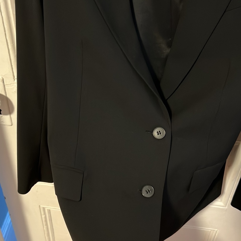 Theory Black Stretch Wool Suit Jacket - image 3